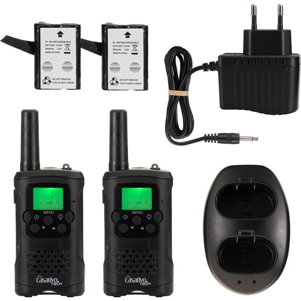 4er-Set Profi Akku-PMR-Funkgerät, Gürtelclip & Taschenlampe, Walkie Talkie mit 10km Reichweite, 8 Kanäle, Ladestation, 8 Stunden Sprechzeit