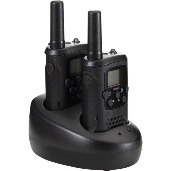 4er-Set Profi Akku-PMR-Funkgerät, Gürtelclip & Taschenlampe, Walkie Talkie mit 10km Reichweite, 8 Kanäle, Ladestation, 8 Stunden Sprechzeit