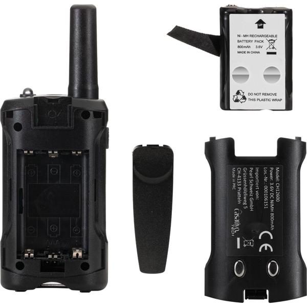 4er-Set Profi Akku-PMR-Funkgerät, Gürtelclip & Taschenlampe, Walkie Talkie mit 10km Reichweite, 8 Kanäle, Ladestation, 8 Stunden Sprechzeit