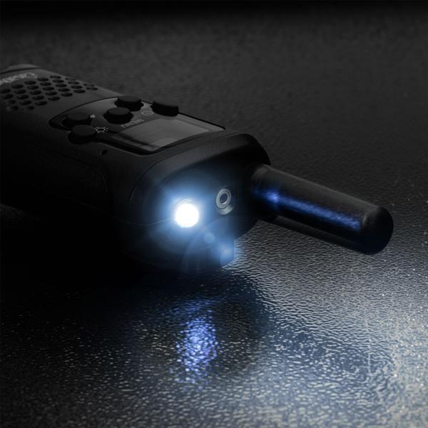 4er-Set Profi Akku-PMR-Funkgerät, Gürtelclip & Taschenlampe, Walkie Talkie mit 10km Reichweite, 8 Kanäle, Ladestation, 8 Stunden Sprechzeit