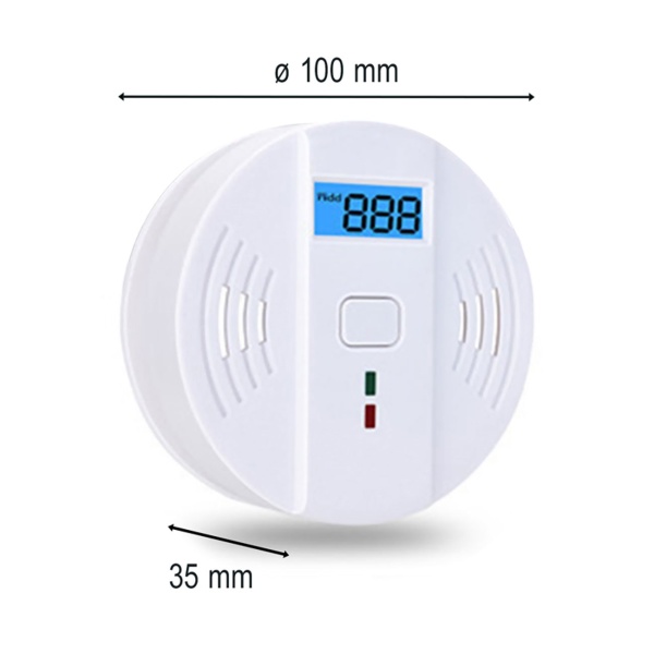 Kohlenmonoxid-Melder CO-Detektor mit LCD-Display, 85 dB Alarm, DIN EN5029 Zertifiziert, CO-Warner mit Speicherfunktion für Zuhause & Camping