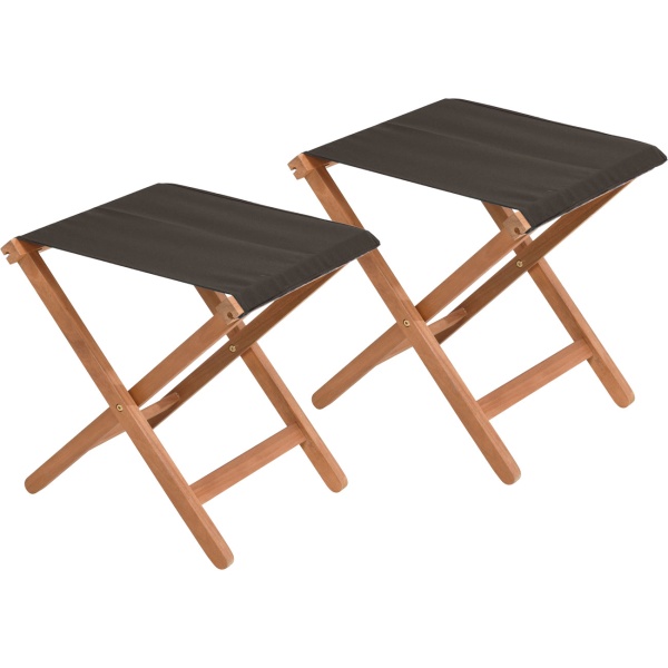 2er-Set Komfortabler Klapphocker aus Holz – Wetterfester Gartenhocker & Camping Hocker klappbar – Stabiler Falthocker für Grillpartys, Camping und Angeln