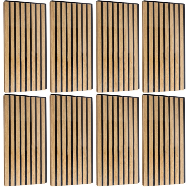 8er-Set Wandpaneele 60x30 cm in edler Holzoptik – Akustik-Wandverkleidung aus MDF & PET – Nachhaltiges Design FSC-zertifiziert für eine moderne Raumgestaltung