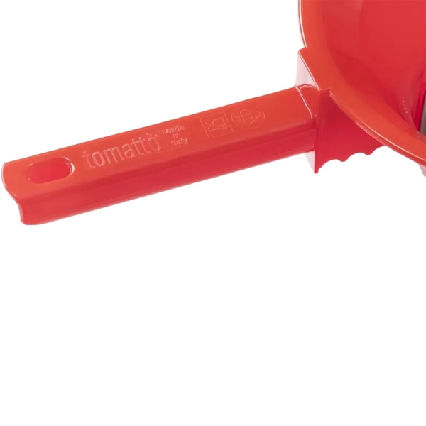 Robuste Gemüsemühle Ø22cm in Rot-Weiss mit 3 Sieben: Passiermühle ideal für Zubereitung von Saucen, feinem Püree und Babynahrung