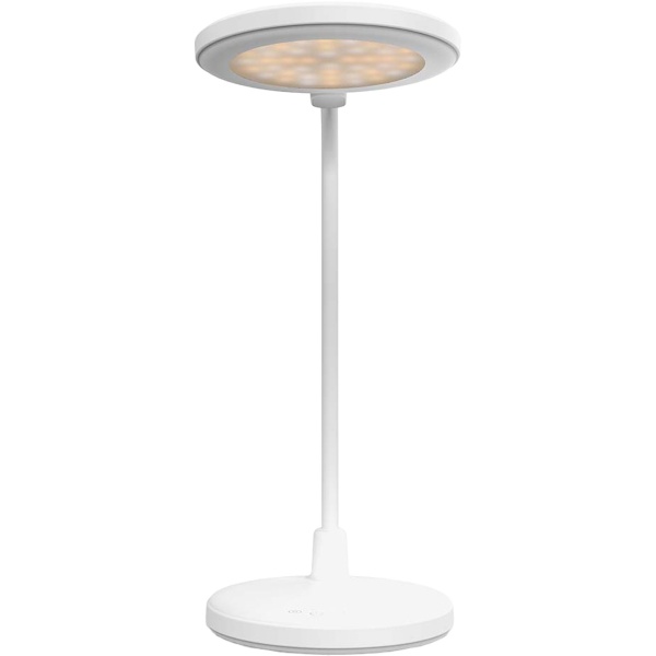 Elegante LED Schreibtischlampe mit Schminkspiegel & Akku, Weiss – Dimmbare Kosmetiklampe & Make-up Licht für Schminktisch & Büro, USB-C, 58.3cm