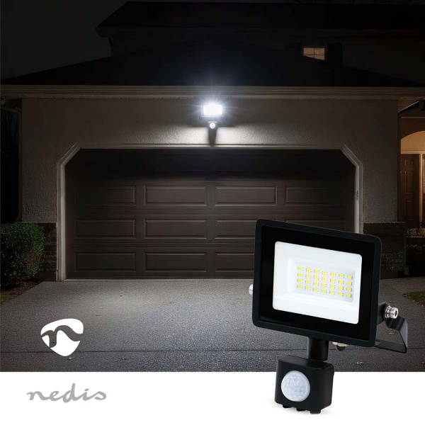 LED Flutlichtstrahler mit Bewegungssensor – 1620 Lumen Aussenstrahler - 4000K - Verstellbarer Wandstrahler IP44 – 3x8m Erfassung