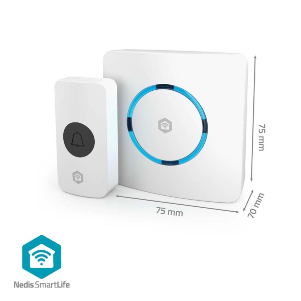 Smarte WLAN Funk Klingel Weiss – kabellose Türklingel für Smart Home, App-Steuerung, 60 Melodien, 100m Reichweite