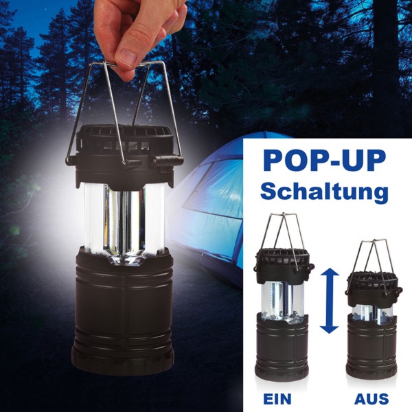 2in1 Campinglampe & Ventilator – Helles COB Licht & Abkühlung für Zelt, Outdoor & Wandern – Kompakt & Batteriebetrieben