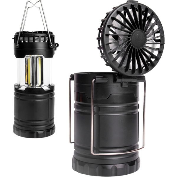 2in1 Campinglampe & Ventilator – Helles COB Licht & Abkühlung für Zelt, Outdoor & Wandern – Kompakt & Batteriebetrieben
