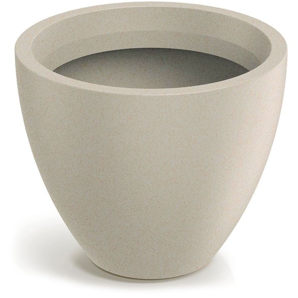 2er-Set Moderner Pflanzkübel Rund Ø38cm in Sand, Blumentopf 23L aus Kunststoff für Innen & Aussen, Frostsicher & UV-Beständig, Leichtgewicht