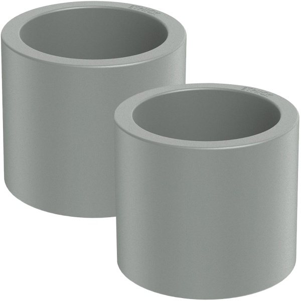 2er-Set Moderner Blumentopf Rund Ø38cm in Beton-Grau, Pflanzkübel 19L aus Kunststoff für Innen & Aussen, Frostsicher & UV-Beständig, Leichtgewicht