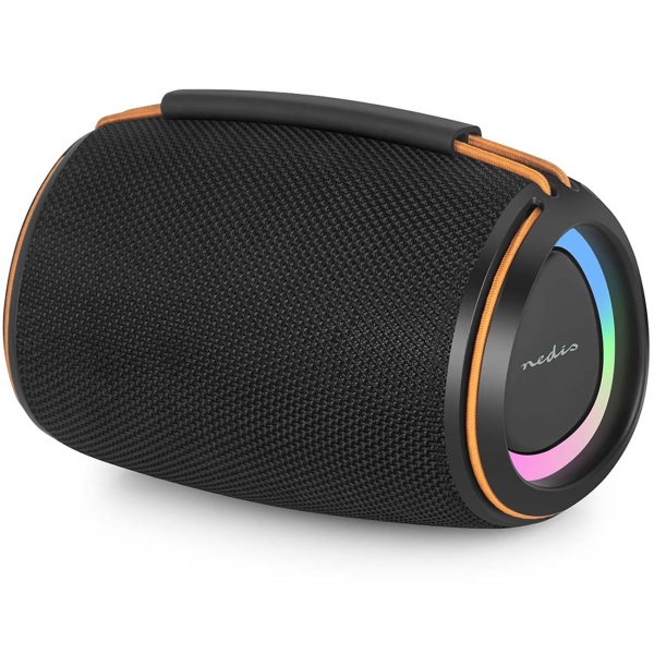 Kompakter Bluetooth 5.4 Lautsprecher, 40W - Mobiler kabelloser Musik-Speaker, tragbar mit Akku für Outdoor & Zuhause, satter Sound, Schwarz/Orange