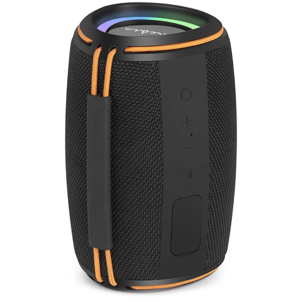 Kompakter Bluetooth 5.4 Lautsprecher, 40W - Mobiler kabelloser Musik-Speaker, tragbar mit Akku für Outdoor & Zuhause, satter Sound, Schwarz/Orange