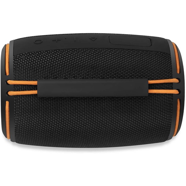 Kompakter Bluetooth 5.4 Lautsprecher, 40W - Mobiler kabelloser Musik-Speaker, tragbar mit Akku für Outdoor & Zuhause, satter Sound, Schwarz/Orange