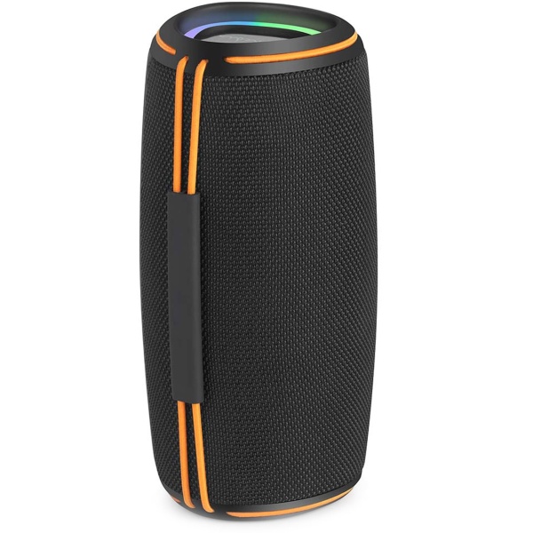 Bluetooth 5.4 Lautsprecher, 60W - Mobiler kabelloser Musik-Speaker, tragbar mit Akku für Outdoor & Zuhause, satter Sound, Schwarz/Orange