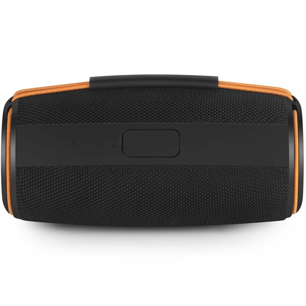 Bluetooth 5.4 Lautsprecher, 60W - Mobiler kabelloser Musik-Speaker, tragbar mit Akku für Outdoor & Zuhause, satter Sound, Schwarz/Orange