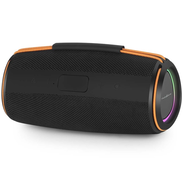 Bluetooth 5.4 Lautsprecher, 60W - Mobiler kabelloser Musik-Speaker, tragbar mit Akku für Outdoor & Zuhause, satter Sound, Schwarz/Orange