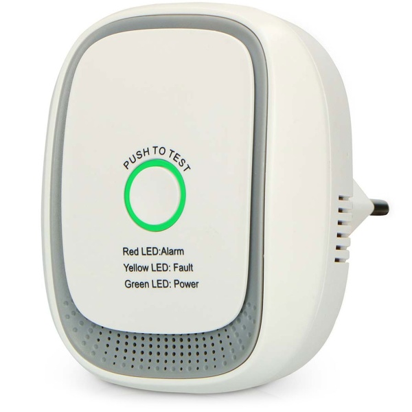 Gasmelder für die Steckdose – Methan & Erdgas Detektor mit 70dB Alarm & LED-Ring – EN50194 zertifiziert – Gaswarner für Küche, Therme & Heizung