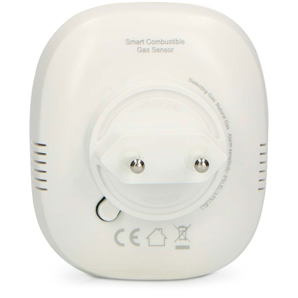 Gasmelder für die Steckdose – Methan & Erdgas Detektor mit 70dB Alarm & LED-Ring – EN50194 zertifiziert – Gaswarner für Küche, Therme & Heizung
