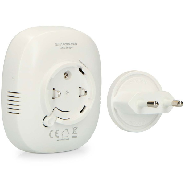 Gasmelder für die Steckdose – Methan & Erdgas Detektor mit 70dB Alarm & LED-Ring – EN50194 zertifiziert – Gaswarner für Küche, Therme & Heizung