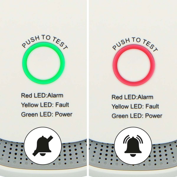 Gasmelder für die Steckdose – Methan & Erdgas Detektor mit 70dB Alarm & LED-Ring – EN50194 zertifiziert – Gaswarner für Küche, Therme & Heizung
