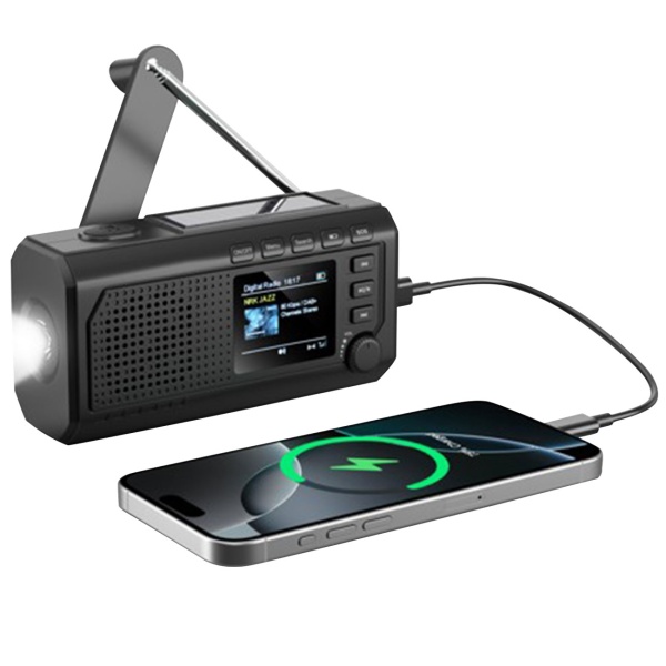 Zuverlässiges Solar-Kurbelradio DAB+ UKW Notfallradio mit Powerbank, Taschenlampe & Bluetooth: Robustes Outdoor-Radio für Camping & Krise