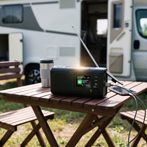 Zuverlässiges Solar-Kurbelradio DAB+ UKW Notfallradio mit Powerbank, Taschenlampe & Bluetooth: Robustes Outdoor-Radio für Camping & Krise