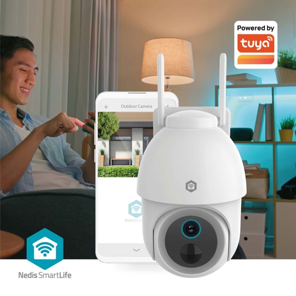4K Wi-Fi Outdoor Kamera mit Akku & Solar-Option, PTZ 355° Schwenkbar, Farb-Nachtsicht, Flutlicht, Sirene, IP65 Wasserdicht & Alexa/Google Support
