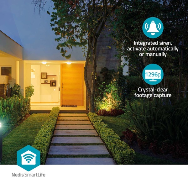 4K Wi-Fi Outdoor Kamera mit Akku & Solar-Option, PTZ 355° Schwenkbar, Farb-Nachtsicht, Flutlicht, Sirene, IP65 Wasserdicht & Alexa/Google Support