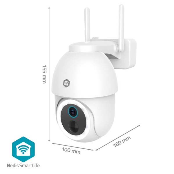 4K Wi-Fi Outdoor Kamera mit Akku & Solar-Option, PTZ 355° Schwenkbar, Farb-Nachtsicht, Flutlicht, Sirene, IP65 Wasserdicht & Alexa/Google Support