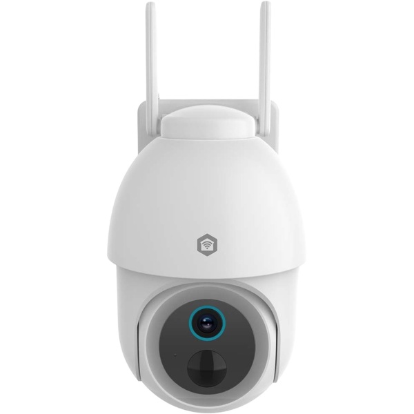 4K Wi-Fi Outdoor Kamera mit Akku & Solar-Option, PTZ 355° Schwenkbar, Farb-Nachtsicht, Flutlicht, Sirene, IP65 Wasserdicht & Alexa/Google Support