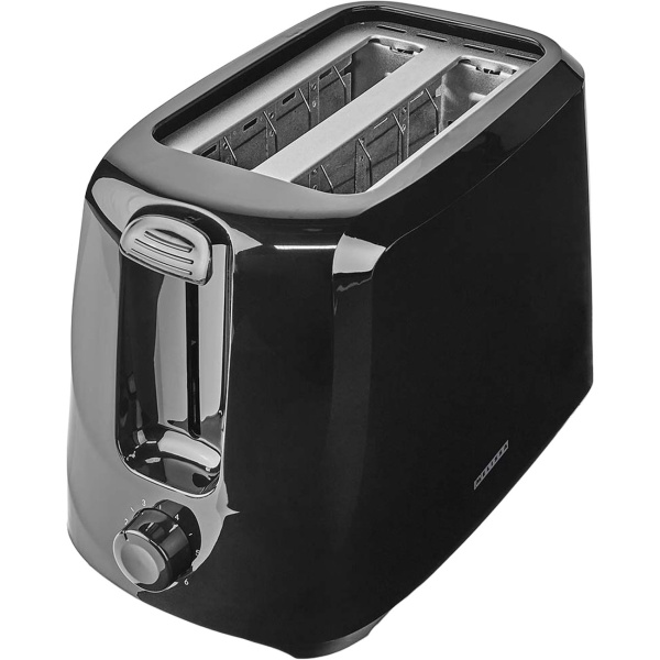Toaster 2 Schlitze in Schwarz – Moderner 700W Design Toaster mit 6 Bräunungsstufen, Krümelschublade & Abbruchfunktion – Inkl. Kabelaufbewahrung