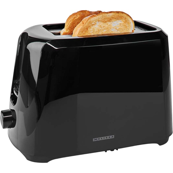 Toaster 2 Schlitze in Schwarz – Moderner 700W Design Toaster mit 6 Bräunungsstufen, Krümelschublade & Abbruchfunktion – Inkl. Kabelaufbewahrung