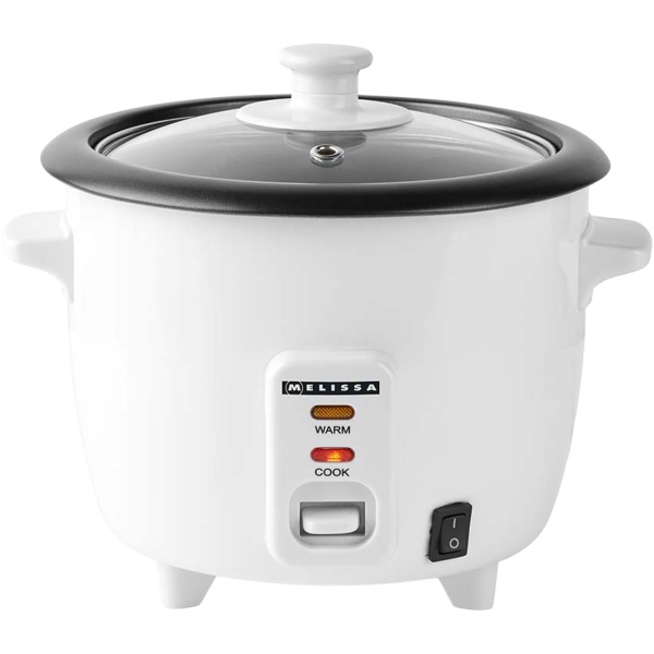 Reiskocher 0,6L mit Dampfgarereinsatz 300W – Antihaftbeschichteter Innentopf, Glasdeckel & Warmhaltefunktion – Inklusive Messbecher & Löffel
