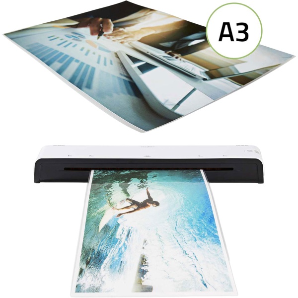Profi Laminiergerät für A3 & A4 Format und transparente A3 Laminierfolien 100 Stück - Premium Schutz für Dokumente & Menükarten