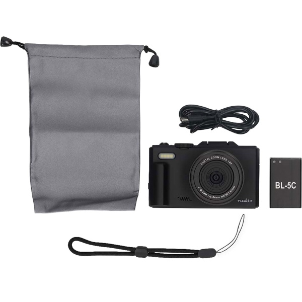Digitale 4K Fotokamera – Profi Vlogging Kamera mit WiFi, Flip Screen & 75MP, Kompakte Vlog Fotokamera für Urlaub & YouTube, Schwarz