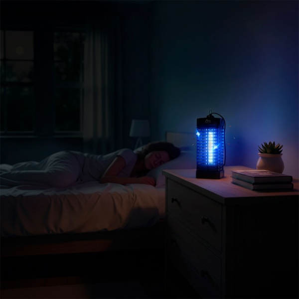 Fluginsekten-Vernichter 50m² LED – Effektive UV Mückenlampe & Insektenlampe für Innenräume – Sicherer Insektenvernichter 900V