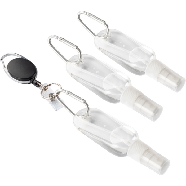 Wespenabwehr Sprühflasche 3er Set mit Karabiner & 65cm Abrollclip - Natürliche Wespenvertreibung ohne Chemie mit Wasser für unterwegs