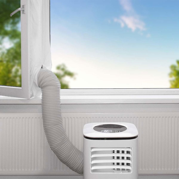Fensterabdichtung für Mobile Klimageräte 400cm - Universal Fenster-Dichtung gegen Hitze & Insekten - Einfache Klettverschluss-Montage