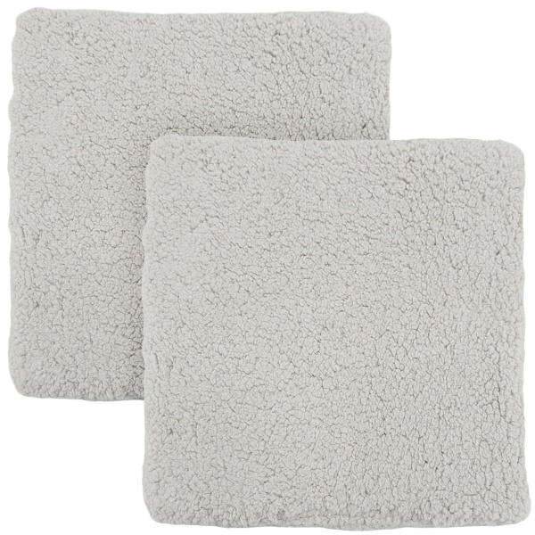 2er-Set Sitzkissen in Lammfelloptik – 39 x 39 cm, taupe, für gemütlichen Komfort – Flauschiges & weiches Kunst-Fellkissen für Stuhl, Bank, Sessel