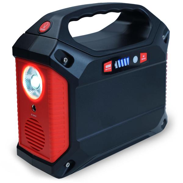 Tragbare Powerstation & Solar-Generator, 155 Wh, 180 Watt, Akku mit 230V & 12V, Leuchte, USB, Reise, Camping, Notstrom