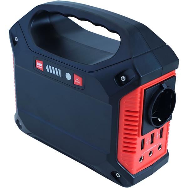 Tragbare Powerstation & Solar-Generator, 155 Wh, 180 Watt, Akku mit 230V & 12V, Leuchte, USB, Reise, Camping, Notstrom