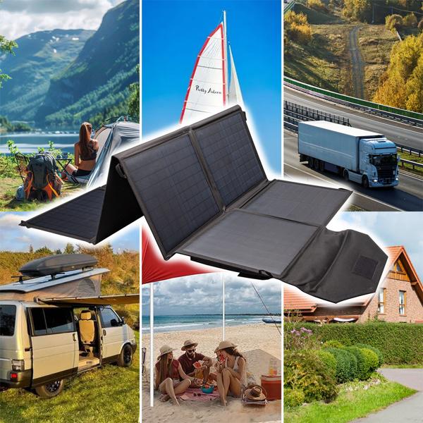 Faltbares Solarpanel, hocheffiziente 18 V & 100 Watt, 8 monokristalline Solarzellen, nur 4,4 kg, für Powerstations im Bereich Outdoor und Camping 
