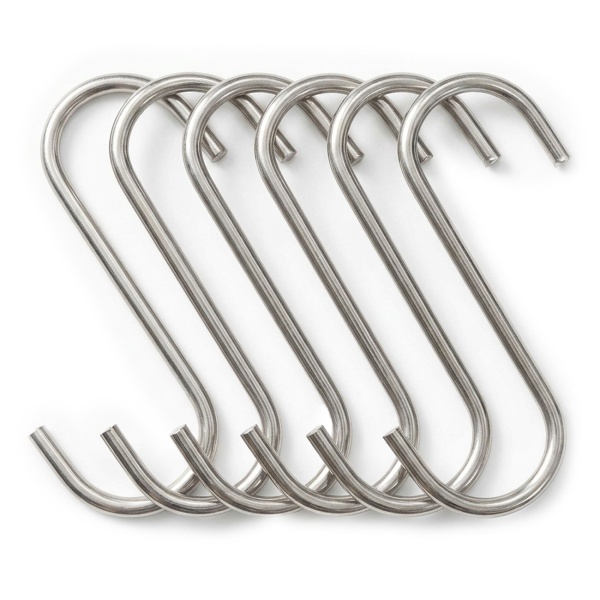 Metallhaken Set 9 cm – Praktisches 6er Pack Stabile Universalhaken für Küche, Bad, Werkstatt & Haushalt, Robuste Aufhängehaken Silberfarben