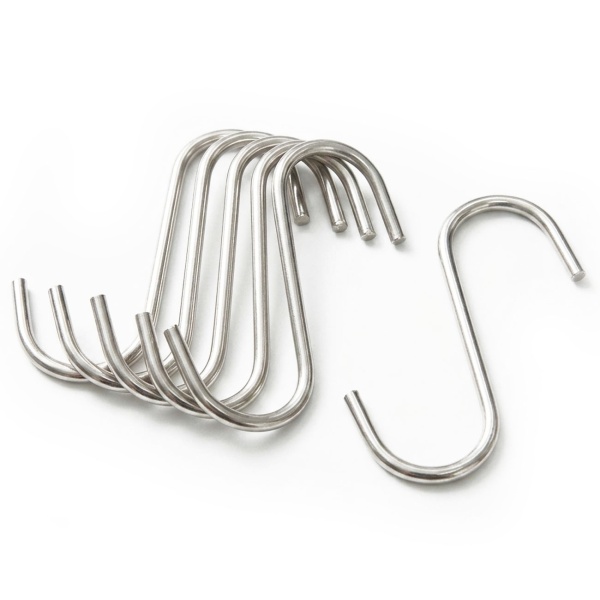 Metallhaken Set 9 cm – Praktisches 6er Pack Stabile Universalhaken für Küche, Bad, Werkstatt & Haushalt, Robuste Aufhängehaken Silberfarben