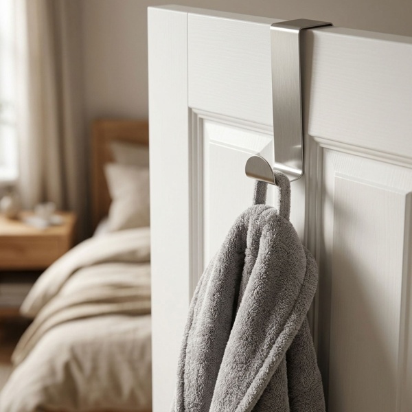 Türhaken Edelstahl 8er Pack - Türgarderobe ohne Bohren zum Einhängen, robuste Kleiderhaken für Türfalz bis 1,9 cm, für Bad, Schlafzimmer & Schränke