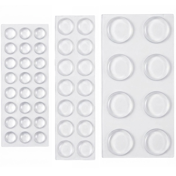 46tlg. Gummipuffer Set – Transparente, selbstklebende Anschlagpuffer in 3 Grössen (8mm, 12mm, 18mm) – Ideal als Türstopper & Möbelschutz für Zuhause