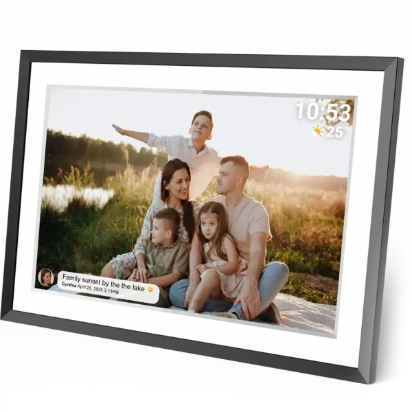Smarter 10,1 Zoll WLAN Bilderrahmen - Digitaler IPS Touchscreen Fotorahmen mit Frameo App, 16GB Speicher - das perfekte Familiengeschenk