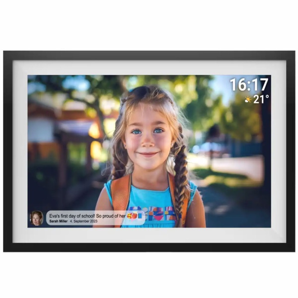 Smarter 15,6" Digitaler Bilderrahmen mit WLAN - Tolles Full HD IPS Touch-Display, 16GB, Frameo App für Fotos & Videos, Ideales Geschenk
