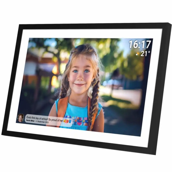 Smarter 15,6" Digitaler Bilderrahmen mit WLAN - Tolles Full HD IPS Touch-Display, 16GB, Frameo App für Fotos & Videos, Ideales Geschenk